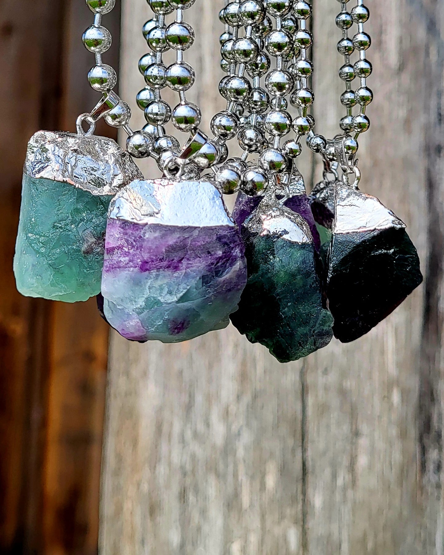 Fluorite Raw Crystal Necklace