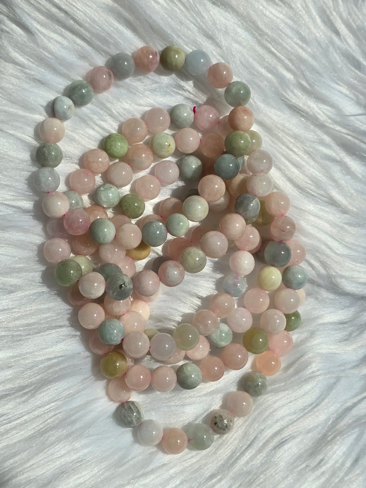 Morganite - Calming, focus, re-energize, romance, healthy cardiovascular system, aligns central nervous system