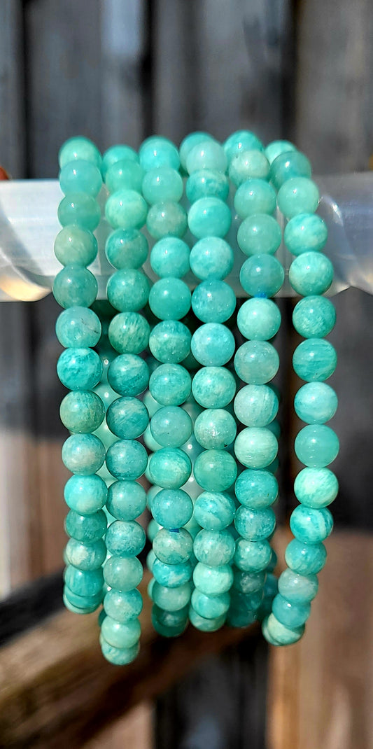 Amazonite Crystal Bracelet- thyroid function, joint issues, sincerity, communication, trust