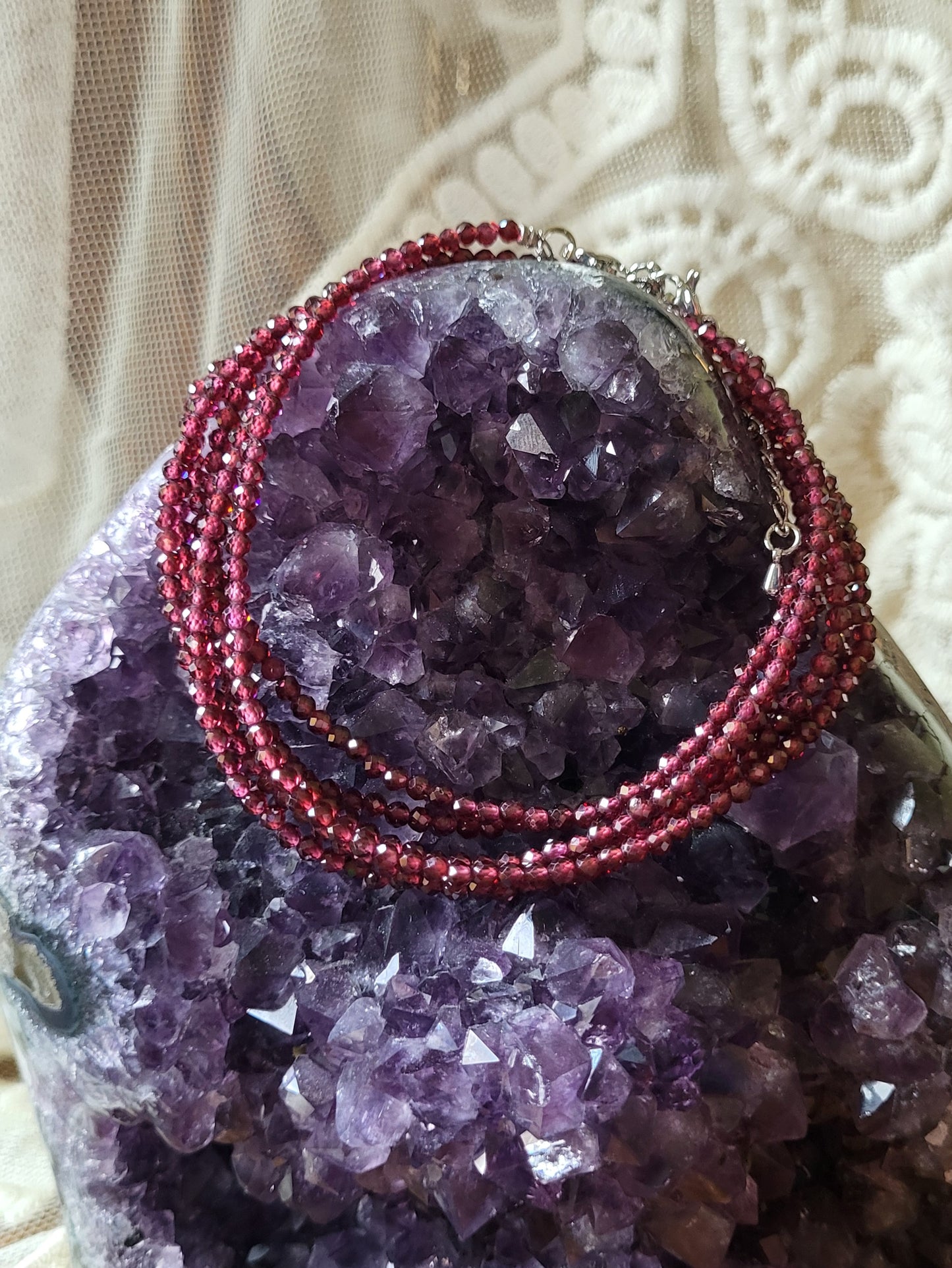 Garnet Crystal Ankle Bracelet