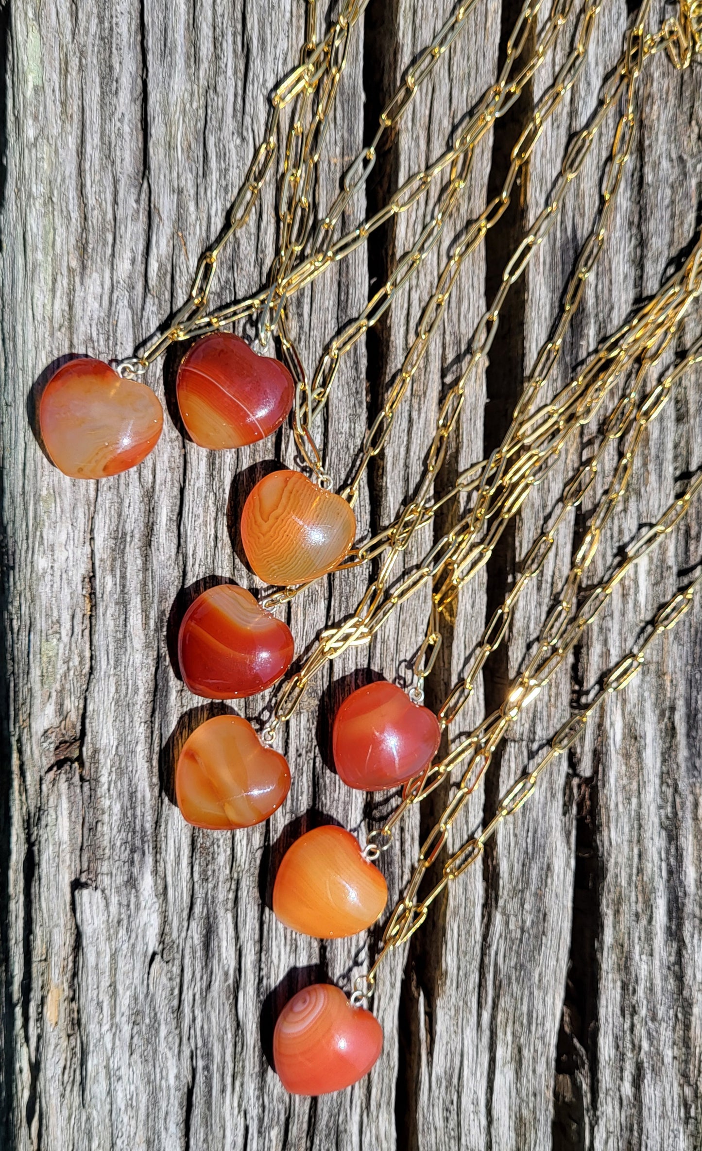 Carnelian Crystal Heart Necklace