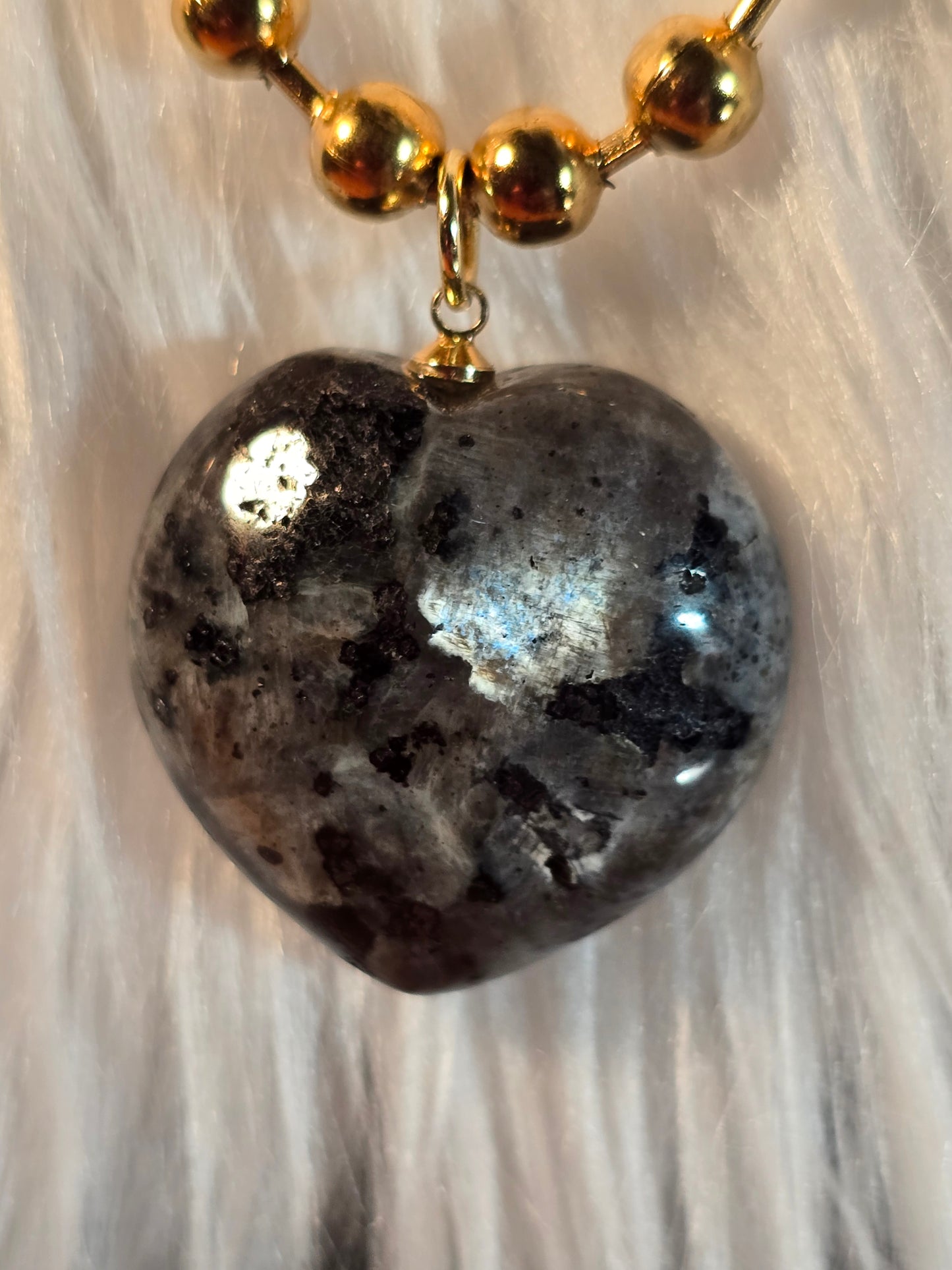 Larvikite Ball Chain Necklace