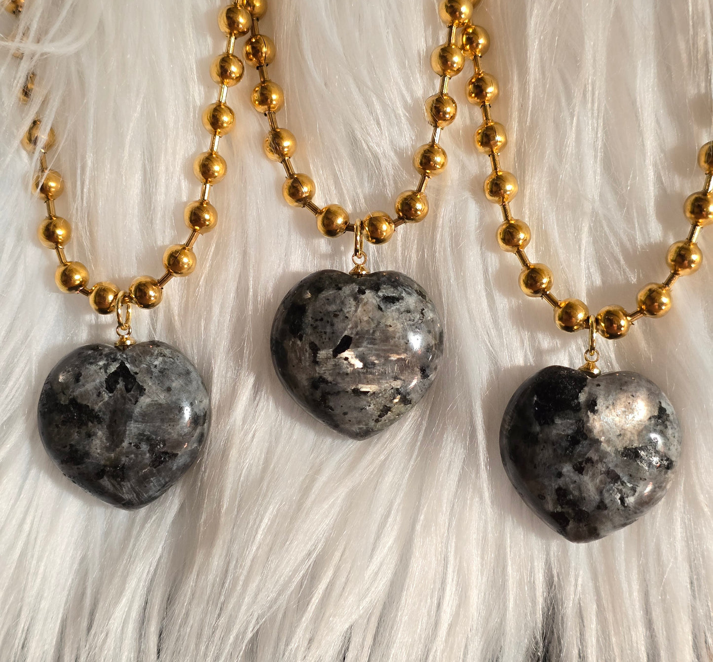 Larvikite Ball Chain Necklace
