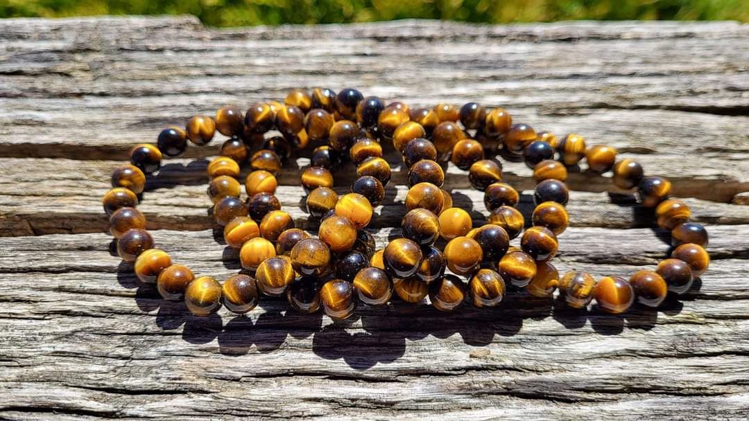 Tigers Eye Crystal Bracelet - Protection, Clear thinking, Personal empowerment, Integrity, Willpower, Practicality, Grounding, Power, Courage, Grace