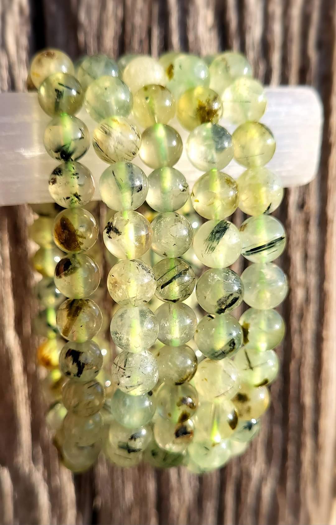 Prehnite Crystal Bracelet - healers stone, inner peace and tranquility, decluttering