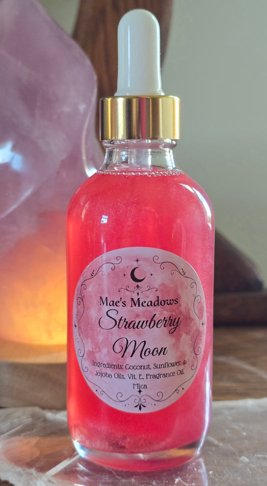 Strawberry Moon Crystal infused body oil