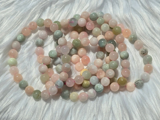 Morganite - Calming, focus, re-energize, romance, healthy cardiovascular system, aligns central nervous system