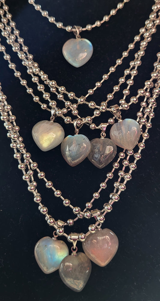 Labradorite Heart Necklace